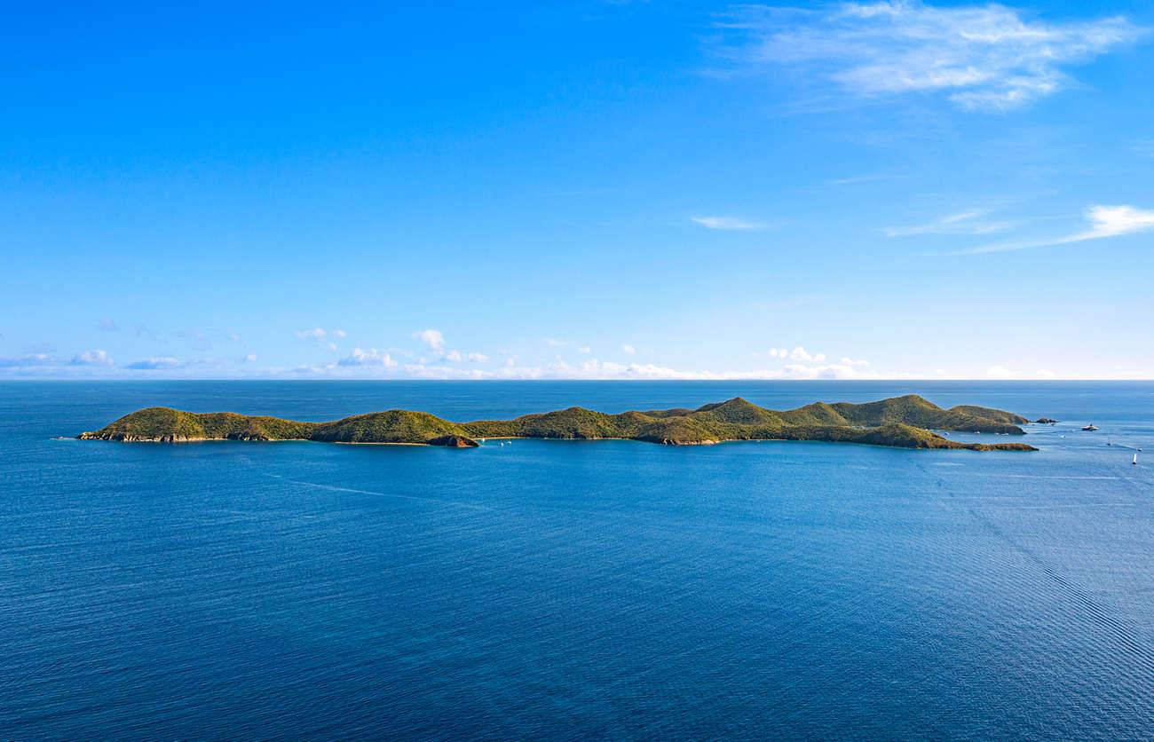 Aerial view of the British Virgin Islands at golden hour - cinematic film and drone photography by Island Films